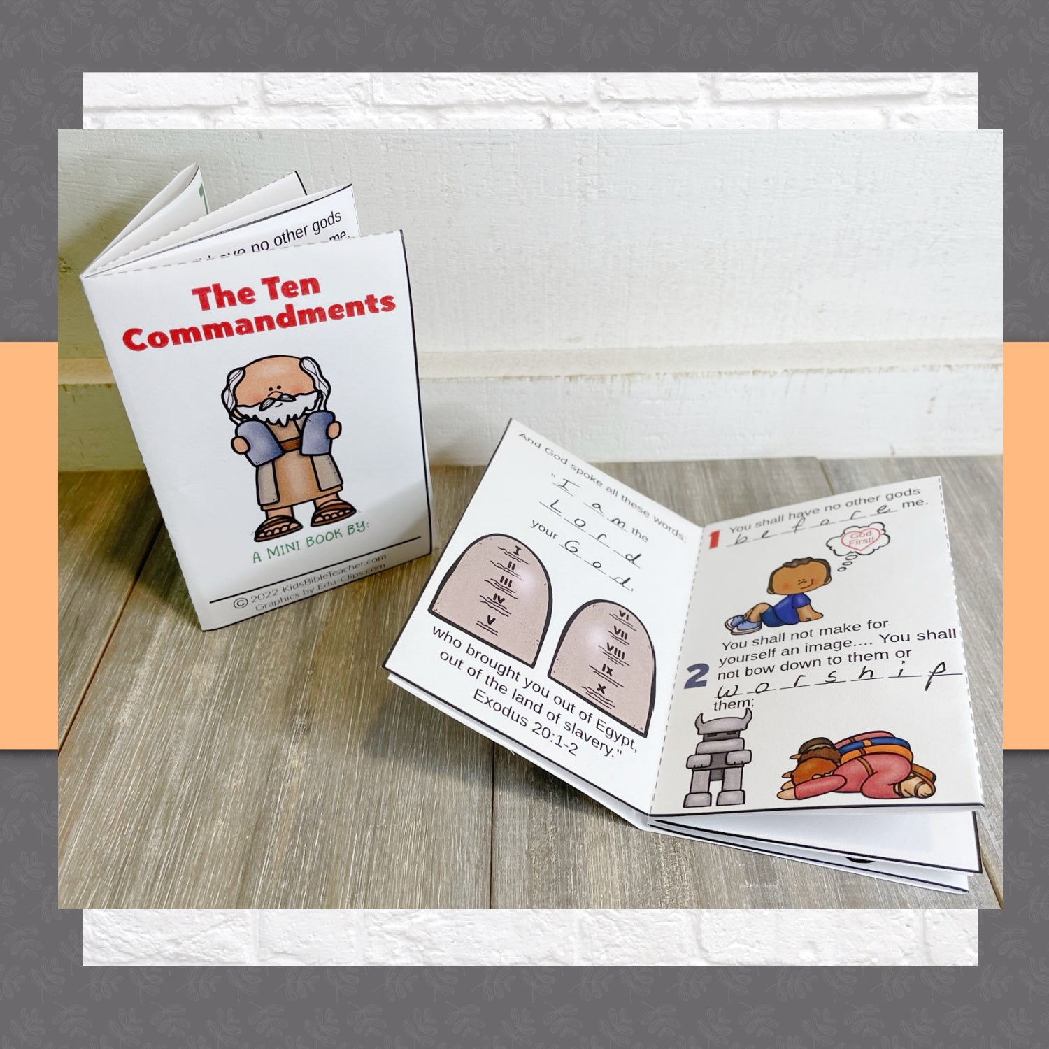 Ten Commandments Mini Book Craft Activity – Kids Bible Teacher