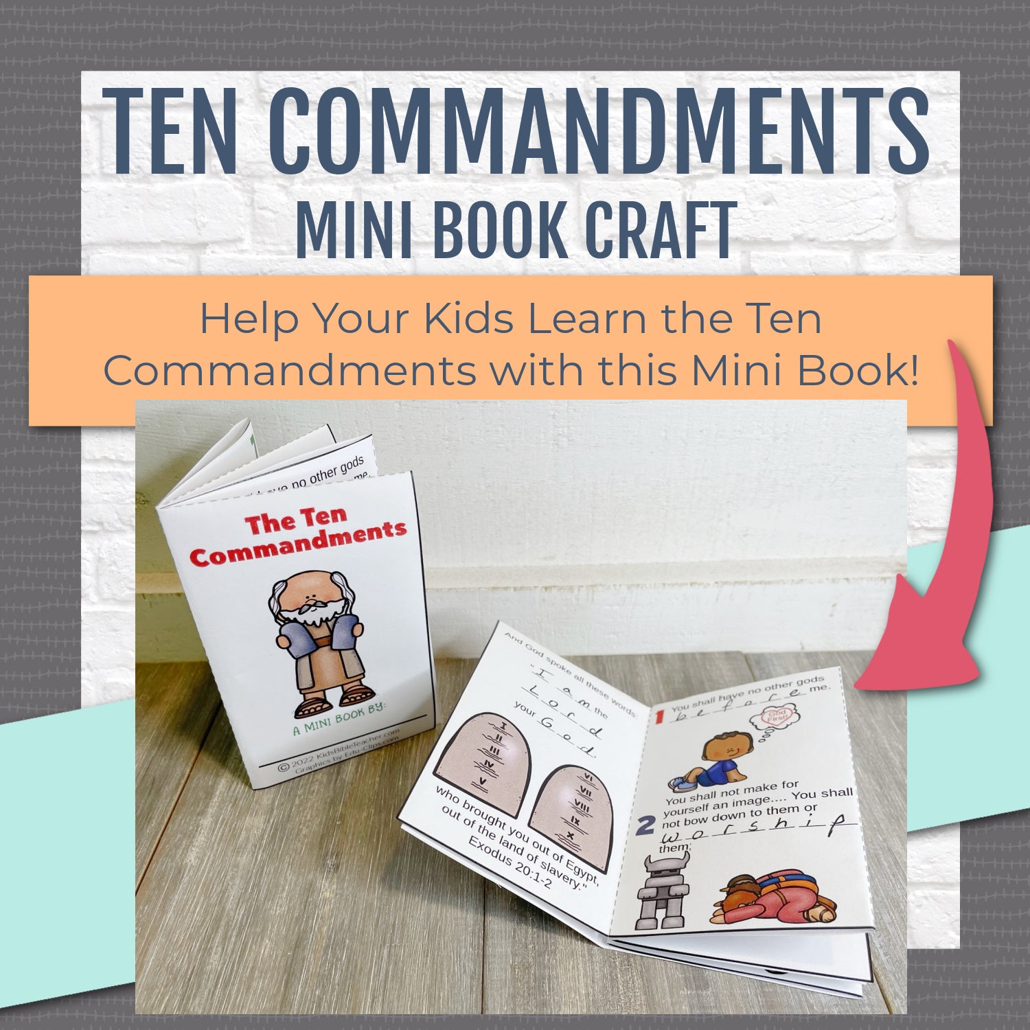 Ten Commandments Mini Book Craft Activity – Kids Bible Teacher