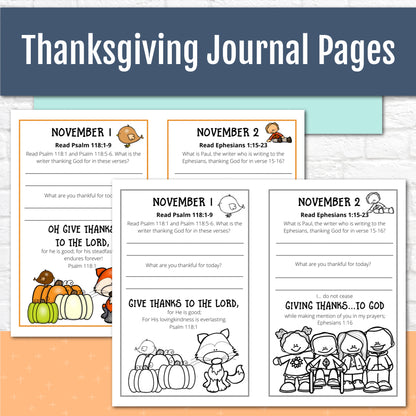 Thanksgiving Journal Pages Special Offer