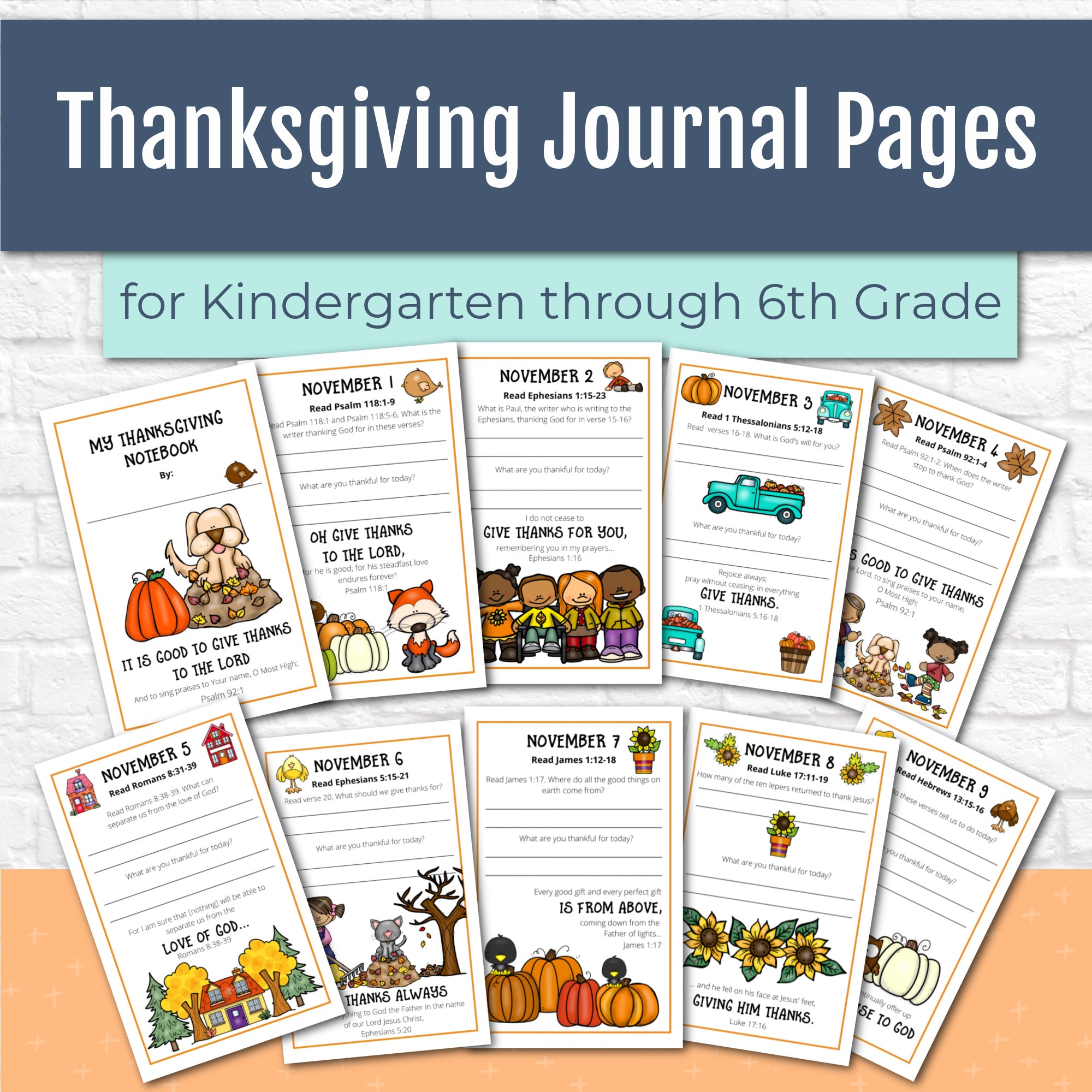 Thanksgiving Journal Pages Special Offer – Kids Bible Teacher