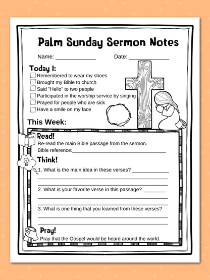 Seasonal and Holidays Sermon Notes Pack for Kids, Instant DIGITAL DOWNLOAD