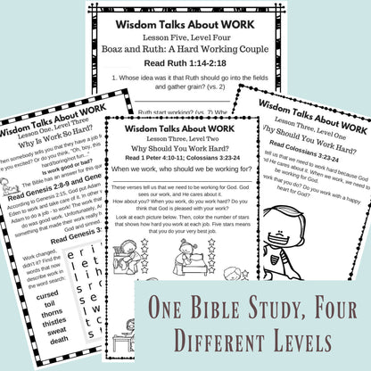 B-Family Bible Study: Wisdom Talks About Work, Instant Download