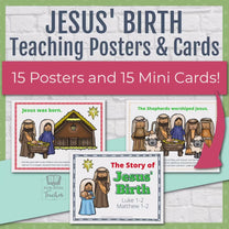 Jesus' Birth Posters and Mini Cards for Christmas – Kids Bible Teacher