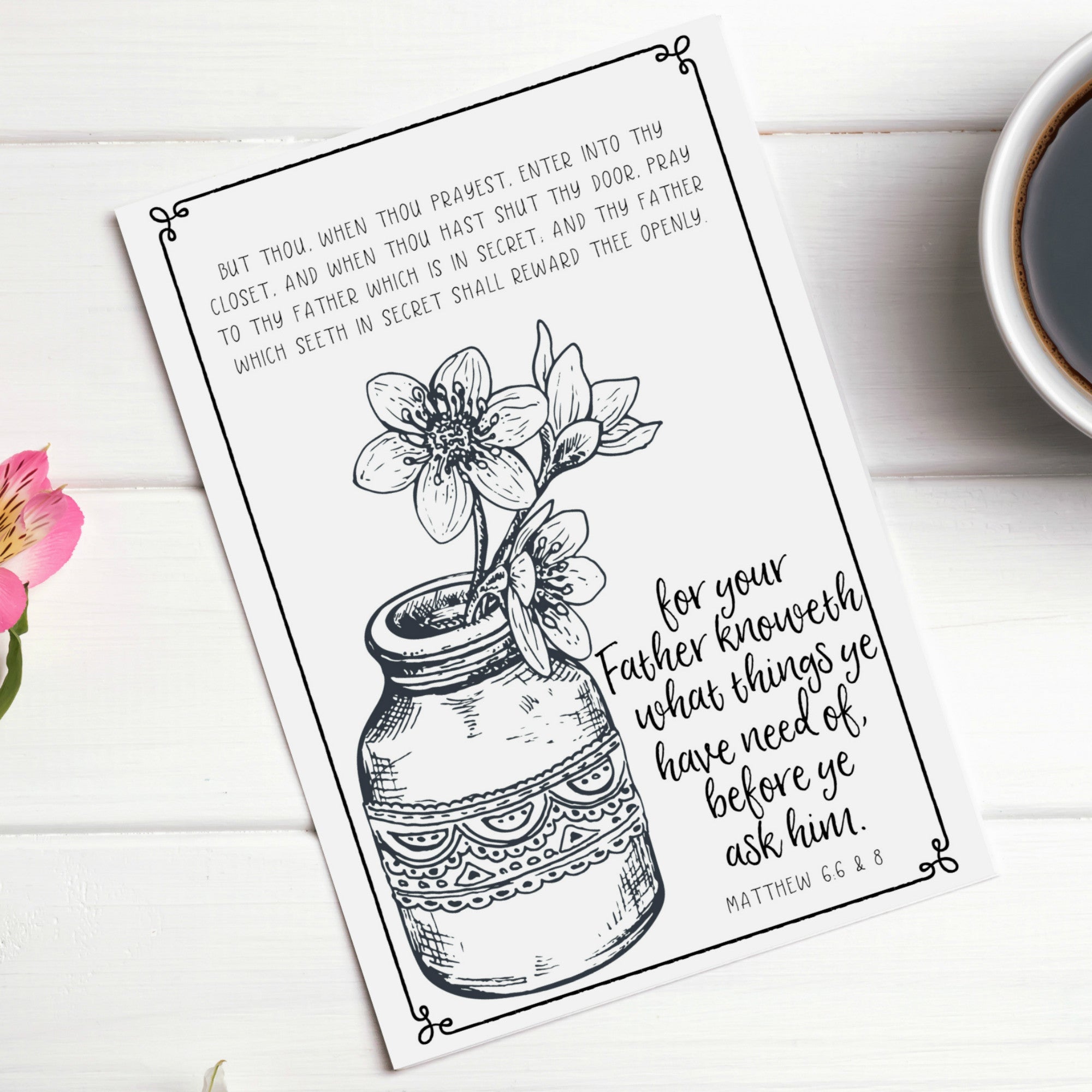 Quiet Meditations Prayer Journal and Coloring Pages